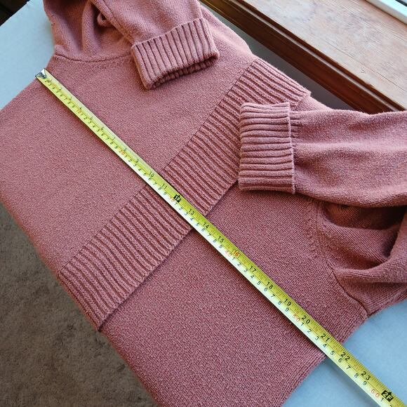 Tahari Hooded Orange Cardigan Sweater 1X pockets open front wrap long duster - Picture 9 of 12